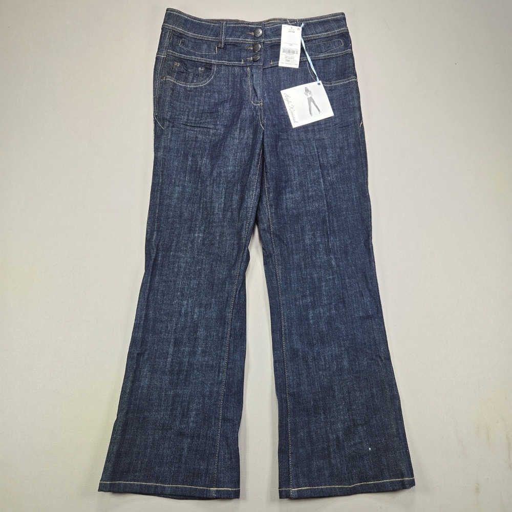 Next Jeans High‎ Waist Bootcut Dark Wash Stretch Indigo Denim Women 14R NEW